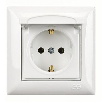 Günsan Elektrik Visage Beyaz Kapaklı Topraklı Priz