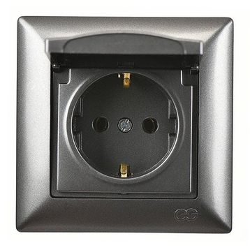 Günsan Elektrik Visage Füme Kapaklı Topraklı Priz