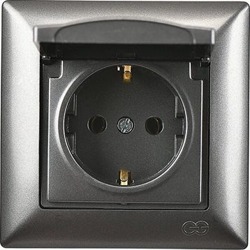 Günsan Elektrik Visage Füme Kapaklı Topraklı Priz