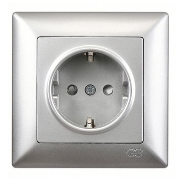 Günsan Elektrik Visage Gümüş Çocuk Korumalı Topraklı Priz