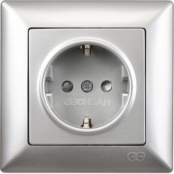 Günsan Elektrik Visage Gümüş Çocuk Korumalı Topraklı Priz