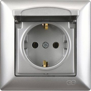 Günsan Elektrik Visage Gümüş Kapaklı Topraklı Priz