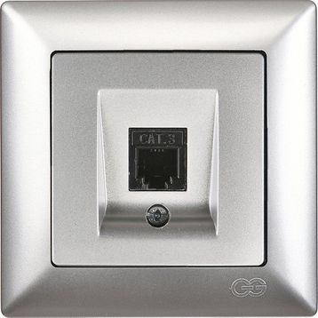 Günsan Elektrik Visage Gümüş Nümeris Telefon Prizi