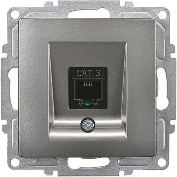 Günsan Elektrik Visage Nümeris Telefon Prizi (Cat3), Füme, Mekanizma