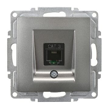 Günsan Elektrik Visage Nümeris Telefon Prizi (Cat3), Füme, Mekanizma