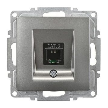Günsan Elektrik Visage Nümeris Telefon Prizi (Cat3), Füme, Mekanizma