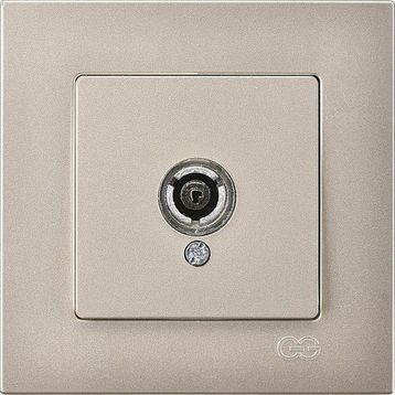 Günsan Eqona Radius Neoline Geçişli Sonlu Metalik Bej Mekanizma Tuş Kapak TV Prizi