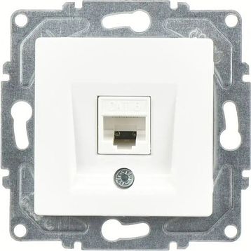 Günsan Eqona Radius Neoline RJ45 Cat6 Beyaz Mekanizma + Tuşkapak Tekli Data Prizi