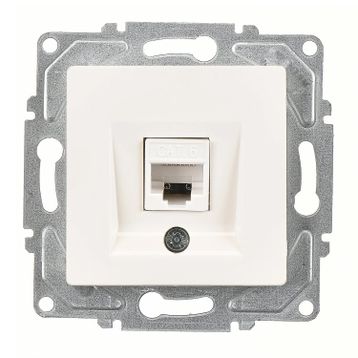 Günsan Eqona Radius Neoline RJ45 Cat6 Beyaz Mekanizma + Tuşkapak Tekli Data Prizi