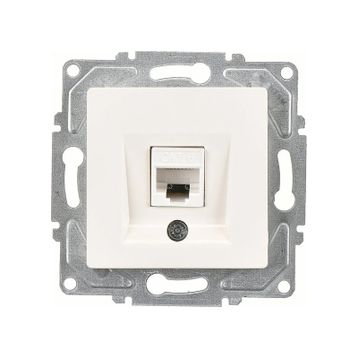 Günsan Eqona Radius Neoline RJ45 Cat6 Beyaz Mekanizma + Tuşkapak Tekli Data Prizi