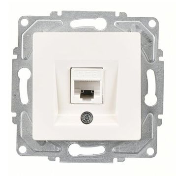 Günsan Eqona Radius Neoline RJ45 Cat6 Beyaz Mekanizma + Tuşkapak Tekli Data Prizi