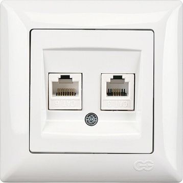 Günsan Visage Beyaz Rj45 Cat6+Cat3 Data+Numeris Prizi
