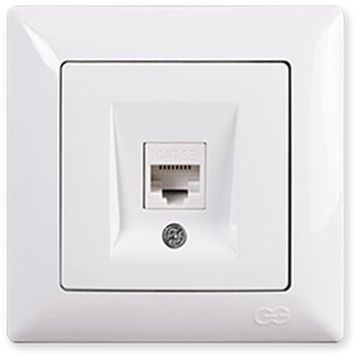 Günsan Visage Simple Beyaz Cat5 Tekli Data Priz