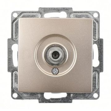 Günsan Visage Tekli F Konnektörlü Geçişli Sonlu Metalik Bej Mekanizma Tuş Kapak Uydu Prizi