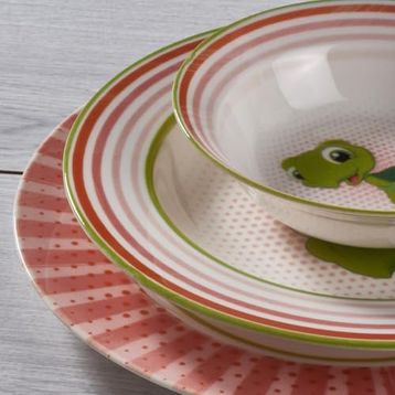 Güral Porselen 2142 Renkli Eda 3 Parça Bone Mama Takımı