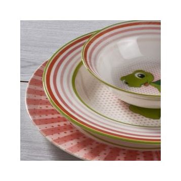 Güral Porselen 2142 Renkli Eda 3 Parça Bone Mama Takımı