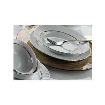 Güral Porselen 22 cm 12 Adet Yaldızlı Yemek Tabağı