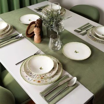 Güral Porselen 4883 Flora Green 16 Parça 4 Kişilik Yemek Takımı
