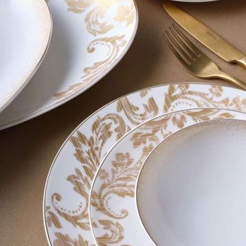 Güral Porselen Gold 6585 Camelia 54 Parça 12 Kişilik Yemek Takımı