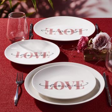 Güral Porselen Love 4 Parça Bone Pasta Takımı