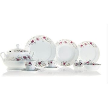 Güral Porselen Safir 82 Parça 12 Kişilik Bone Yemek Takımı