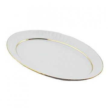 Güral Porselen Sedef Yaldızlı 30 cm Kayık Tabak