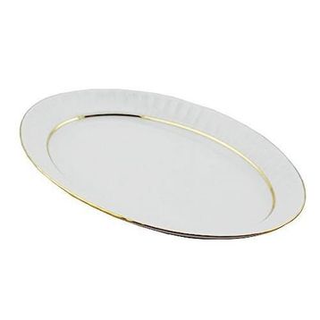 Güral Porselen Sedef Yaldızlı 30 cm Kayık Tabak