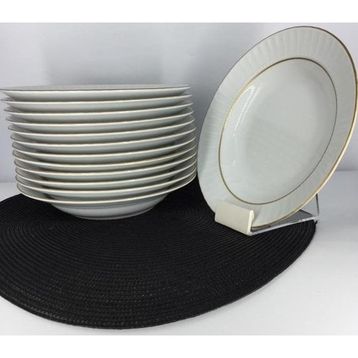 Güral Porselen Yaldızlı 12'li 19 cm Çukur Yemek Tabağı