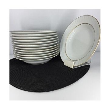 Güral Porselen Yaldızlı 12'li 19 cm Çukur Yemek Tabağı