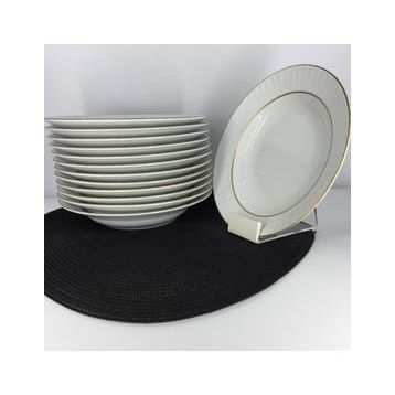 Güral Porselen Yaldızlı 12'li 19 cm Çukur Yemek Tabağı