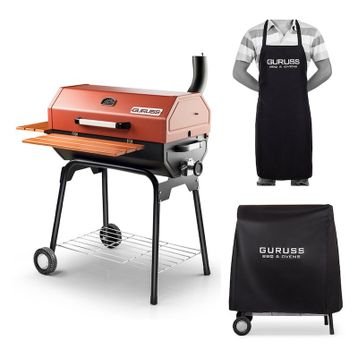Guruss CG-075 Kömürlü Oksit Kırmızı Barbekü Mangal Tam Set