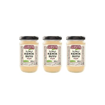 Gurvita 320 ml Jöle Kıvamında İlikli Sade Kemik Suyu (6 adet)