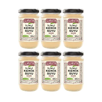 Gurvita 320 ml Jöle Kıvamında İlikli Sade Kemik Suyu (6 adet)