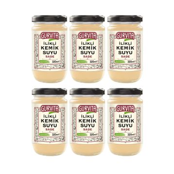 Gurvita 320 ml Jöle Kıvamında İlikli Sade Kemik Suyu (6 adet)