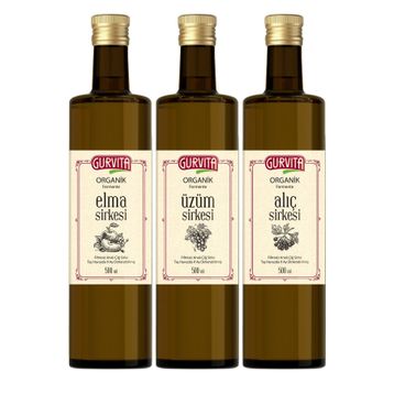 Gurvita Organik Sirke Seti 500 Ml 3' Lü