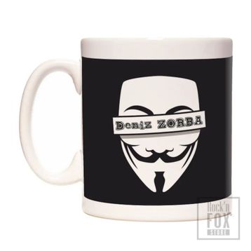 Guy Fawkes V For Vendetta Anonymous Kişiye İsme Özel İsim Yazılabilir Kupa Bardak