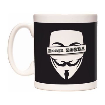 Guy Fawkes V For Vendetta Anonymous Kişiye İsme Özel İsim Yazılabilir Kupa Bardak