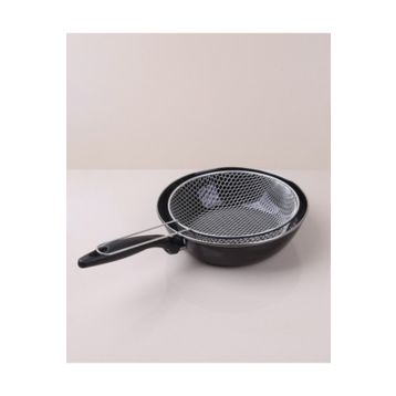 Güzel Home Siyah Emaye Kızartma Wok Tava