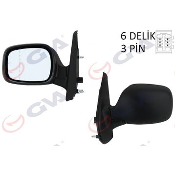 Gva 1016131 Kangoo 01 Elektrik Isıtmalı Asferik Sol Dış Dikiz Aynası