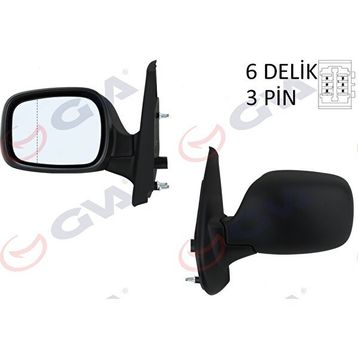 Gva 1016131 Kangoo 01 Elektrik Isıtmalı Asferik Sol Dış Dikiz Aynası
