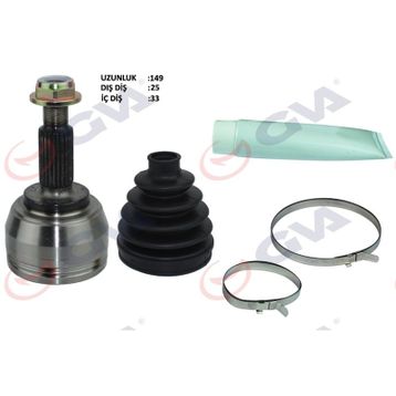 Gva 4411430K Renault Fluence 09- Megane IV 1.5 DCİ 6 Vites 25x33x52.7 148 mm Dış Ön Aks Kafası