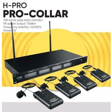 H-Pro Pro-Collar 4'lü 100 Kanal Telsiz Mikrofon