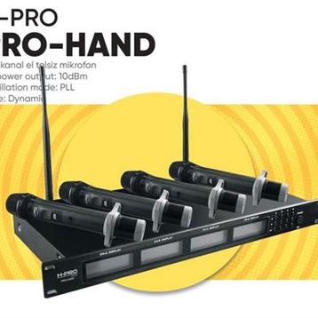 H-Pro Pro-Hand 4'lü 100 Kanal El Telsiz Mikrofonu