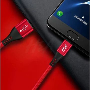 H&A Micro USB 2.4 A Hızlı Şarj Örgülü 25 cm Şarj Kablosu