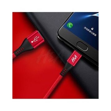 H&A Micro USB 2.4 A Hızlı Şarj Örgülü 25 cm Şarj Kablosu