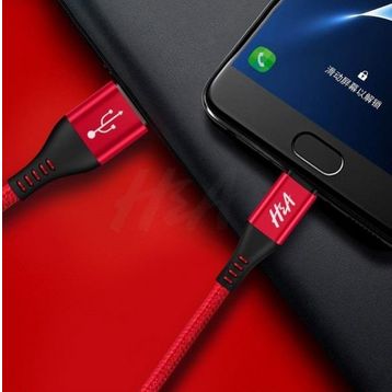 H&A Micro USB 2.4 A Hızlı Şarj Örgülü 25 cm Şarj Kablosu