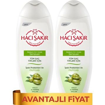 Hacı Şakir 2x500 ml Zeytinyağlı Şampuan