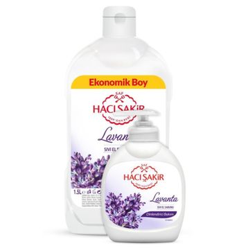 Hacı Şakir Lavanta Dinlendirici Bakım 1500 ml Sıvı El Sabunu+300 ml Sıvı El Sabunu Seti