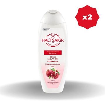 Hacı Şakir Nar Boyalı 2 in 1 2x500 ml Şampuan