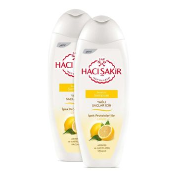 Hacı Şakir Yağlı Saçlar Limon Besleyici 2x500 ml Şampuan